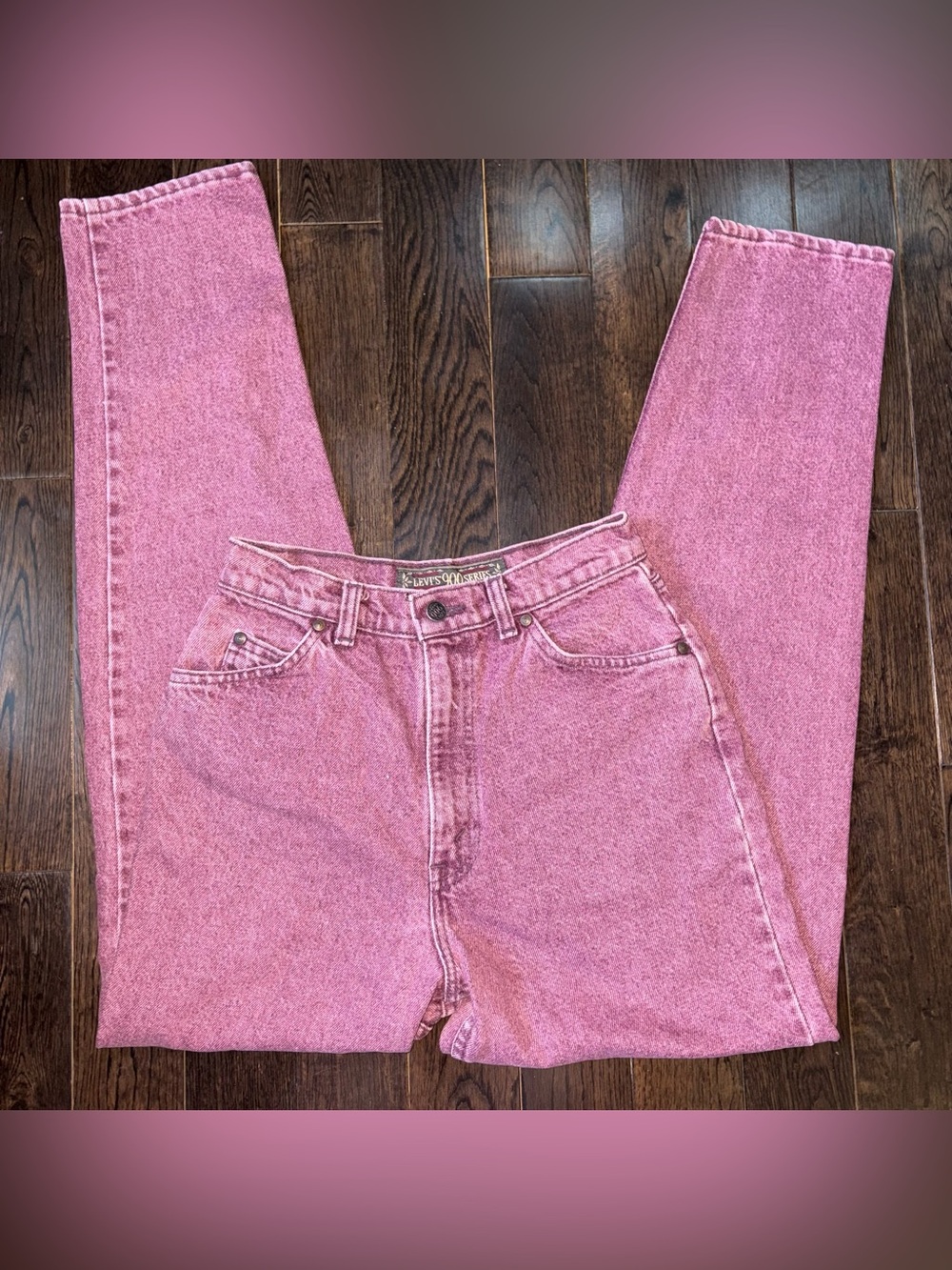 Vintage Levi's 900 Series High-Rise Pink/maroon Acid-Wash Mom Jeans
